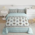 thumbnail image 2 of Homewish Tribal Aztec Square Bedding Comforter Set, Retro Damask Flower Twin Comforter Sets, Blue Bohemian Style Reversible Bedding Set, Ultra Soft Bedroom Decor, 2 Pieces, 2 of 8