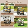 thumbnail image 4 of GVN Garden Grill, Patio Backyard Barbecue Grill,Rolling Bar Cart with Flip-up Table and Hooks for Kitchen, 4 of 11