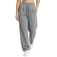 thumbnail image 2 of Horkkom Sweatpants Women Straight Leg Elastic Waist Drawstring Pants Soft Warm Casual Pants with Pockets, S-2XL, 2 of 5