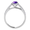 thumbnail image 2 of Aonejewelry 1.75 Ct. Ttw Diamond and Oval Shaped Amethyst Ring in 10K White Gold, 2 of 4