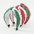 thumbnail image 2 of Lohuatrd Christmas Festive Headband Wide-Brimmed Beaded Contrast Color Knotted Stylish Red And Green Headband, 2 of 8