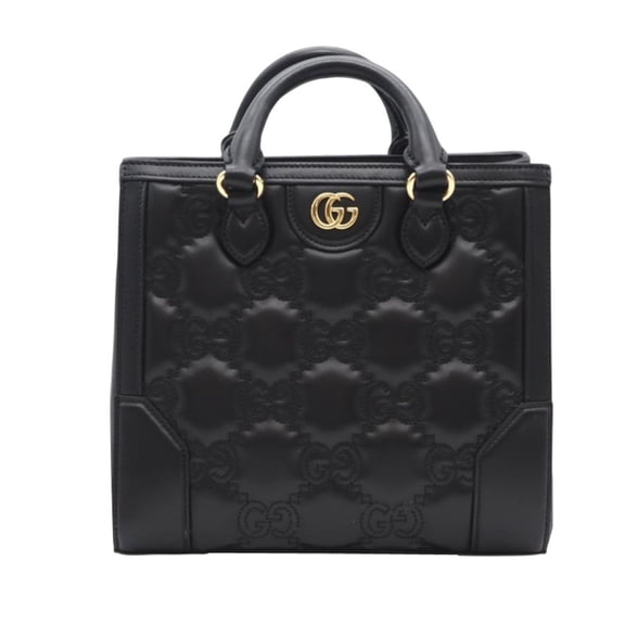 Pre-Owned GUCCI GG Matelasse Quilted Leather Handbag 728309 Black Women's