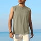 thumbnail image 3 of Ceisia Men's Relaxed Fit Henley Neck Sleeveless Tank Top with Chest Pocket for Casual Daily Wear Army Green XXXL Gifts, 3 of 5