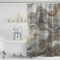 thumbnail image 4 of Gray Marble Waterproof Fabric Shower Curtain,Farmhouse Vintage Abstract Ombre Texture Waterproof Fabric Shower Curtain for Bathroom Curtains Bathtubs Shower Curtains with 12 Hooks Standard 72x72, 4 of 8