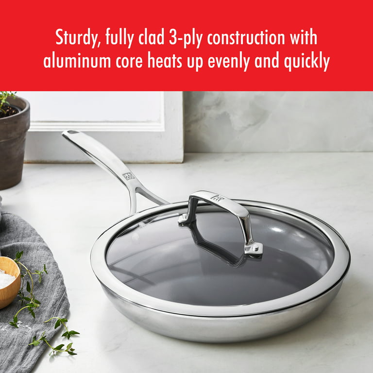 10.2 Non-Stick Fry Pan, Aluminum Skillet with Glass Lid Frying Pan