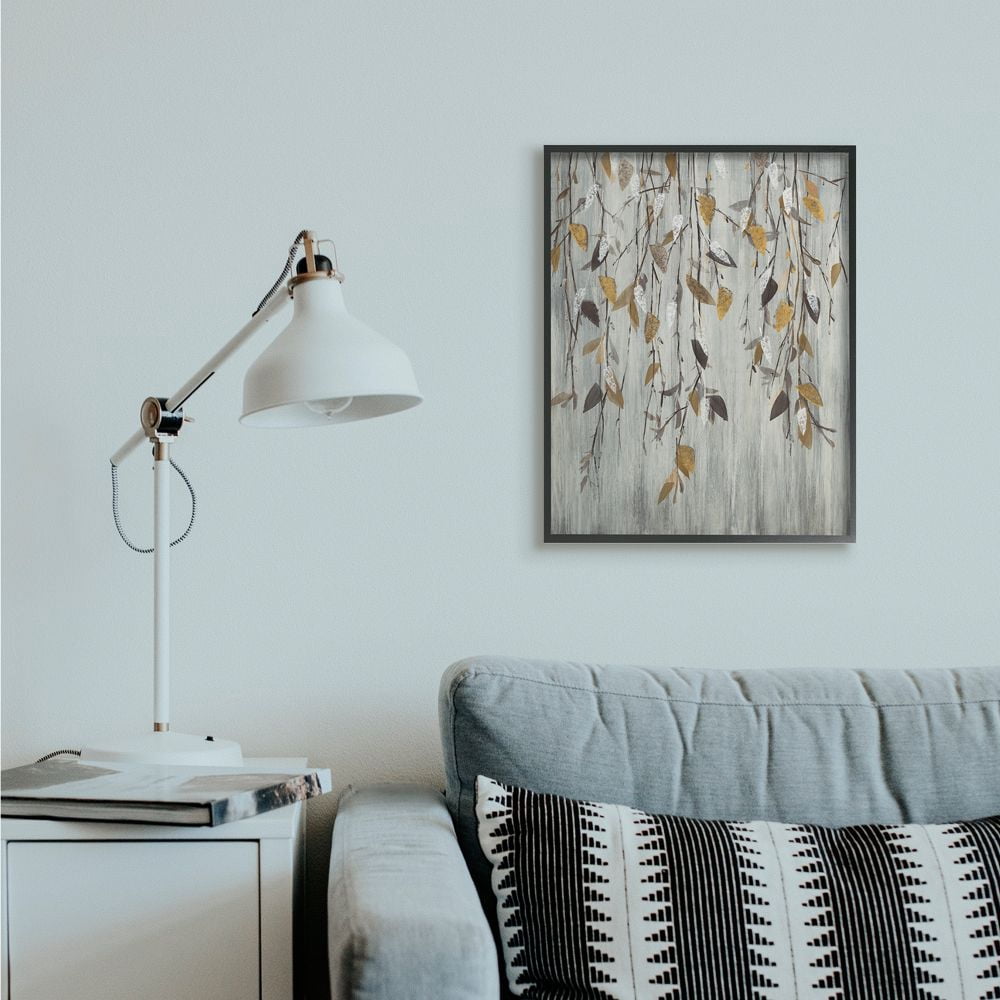 Stupell Industries Rustic Forest Vine Landscape Brown Grey Country Painting Framed Wall Art Design by Liz Jardine, 24" x 30", Black Framed