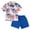 outfits C06-Blue, variant on Xudanell My First 4th of July Baby Boy Outfit Flag Lettered Short Sleeve Button Shirt Shorts Beach Clothes Blue 6-7 Years