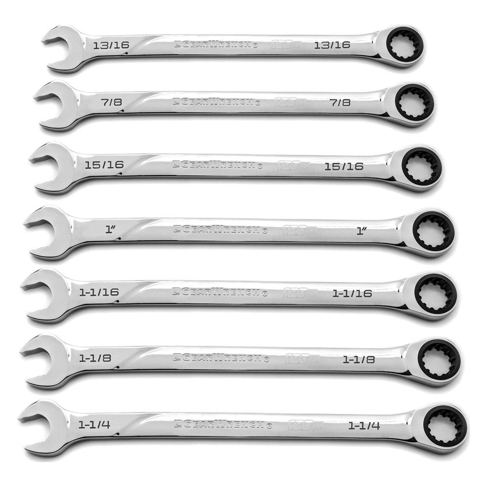 7 Piece 120Xp Universal Spline SAE XL Combination Wrench Set Walmart