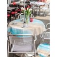 thumbnail image 5 of Outdoor Tablecloth with Umbrella Hole for Patio/Picnic/Party/Camping, Blue Coastal Waterproof Table Cloth Round Cover Washable, Beach Nautical Seaside Ocean Beige (Dia 60"), 5 of 9