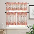thumbnail image 2 of Kitchen Curtains Set, Red Pink Botanical Kitchen Curtains and Valances Set, Rustic Eucalyptus Leaves Burlap Rod Pocket Tier Curtains 24 Inch Length for Cafe/Bedroom Windows, 2 of 6