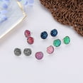 thumbnail image 6 of Opolski Women Round Starry Sky Ear Studs Stainless Steel Earrings Piercing Jewelry Gift, 6 of 8