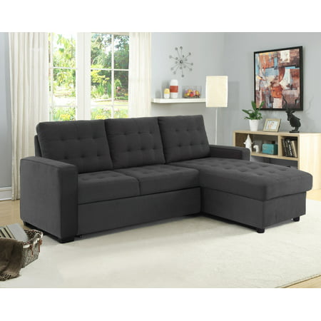 Serta Bostal Sectional Sofa Convertible: converts into a sofa, chaise, bed and storage under the chaise, Steel