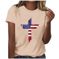 thumbnail image 2 of Xdegoge 4th Of July Patriotic Faith Shirts for Women USA American Flag Short Sleeve Crewneck Stars And Stripes Distressed Cross Graphic Print Casual Loose Summer Tops, 2 of 5