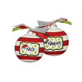 thumbnail image 2 of Hand Painted "Naughty & Nice " Hanging Christmas Tree Ornament, 2 of 3