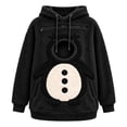 thumbnail image 3 of Puyaiuu Women Christmas Snowman Pattern Fuzzy Sherpa Hooded Sweatshirt With Pet Holding Hole Long Sleeve Warm Plush Pullover Top For Winter Holiday Party Gift, 3 of 5
