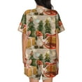 thumbnail image 3 of Kdxio Holiday Christmas Stars Print Pajamas Sets for Women Short-Sleeved Pjs with Lounge Shorts Two Piece Sleepwear S-4XL, 3 of 8