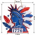 thumbnail image 5 of 12 Inch Independence Day Wooden Wreath, Patriotic Welcome Bow Door Hanger for Front Yard, Window and Porch Display,July 4th Decorations, 5 of 8