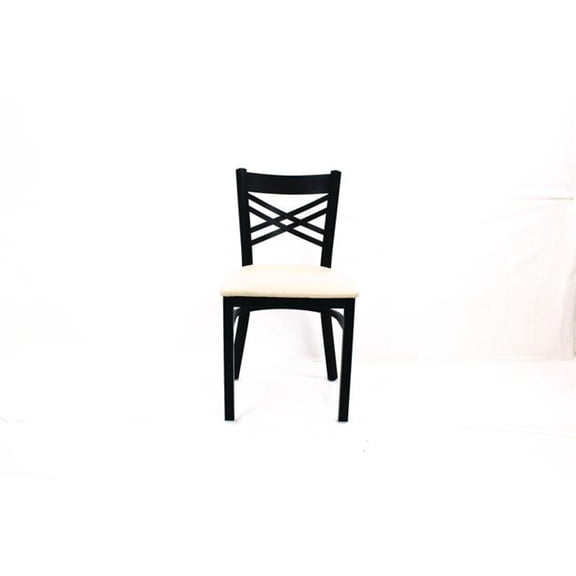 JMC Furniture JMCXCHBVSCRM X Series Chair, Supports Up to 300 lbs, 18 in. Seat Height, Cream Seat, Black Back & Base