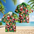 thumbnail image 2 of Netecom Santa Claus Basketball Christmas Hawaiian Shirt for Men, Funny Sports Holiday Button Down Summer Beach Shirt, S-5XL, 2 of 6
