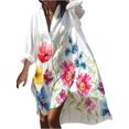 thumbnail image 3 of Vestido Camisero Con Estampado De Girasoles Y Mariposas, Elegante Vestido De Manga Larga Con Botones, Ropa De Mujer, 3 of 4