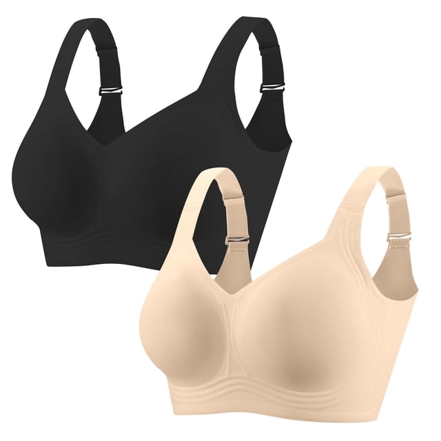 Bra PoseFree Wireless, cobertura total, cómodo paquete de 2 unidades para mujer