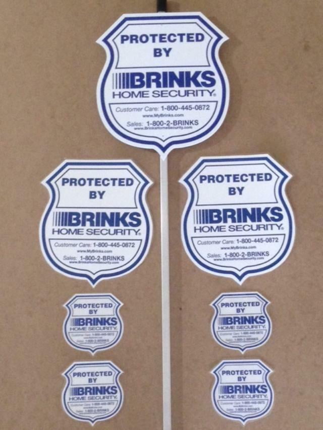 Home Security Stickers Set of 3 Waterproof Brinks 