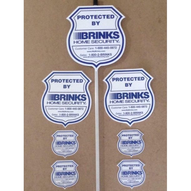 BRINKS REFLECTIVE Alarm SECURITY Yard Signs 1 on stake & 2 laminated