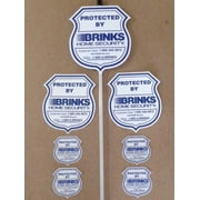 BRINKS REFLECTIVE Alarm SECURITY Yard Signs - 1 on stake & 2 laminated   4 BRINKS Alarm Security Window Decals **BRAND NEW**