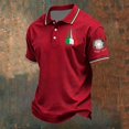 thumbnail image 2 of Mens Shirt Italian Classic Breathable Comfort Fit Beach Tops,Red,L, 2 of 3