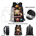 thumbnail image 6 of HUIACONG Space Axolotl School Backpack for Teen Girls Breathable Adjustable Straps Water Resistant for Elementary High School Daily Travel, 6 of 6
