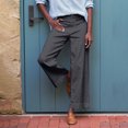 thumbnail image 6 of CIENVNSTG Linen Pants Women Wide Leg Elastic High Waist Cropped Trousers Summer Fashion Business Casual Work Pant with Pockets Dark Gray L, 6 of 7