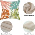 thumbnail image 3 of Tropical Pillow Covers 16x16 Green Teal Aqua Blue Coral Orange Palm Leaves Plant Throw Pillows for Couch Summer Leaf Pillowcase Outdoor Decorative Cushion Case for Sofa Bed Decorations Set of 2, 3 of 6