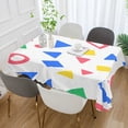 thumbnail image 2 of Yayeee Tablecloths 60" x 60" Rectangle Wrinkle Resistant Party Table Cover, Blue Retro Triangles, 2 of 8