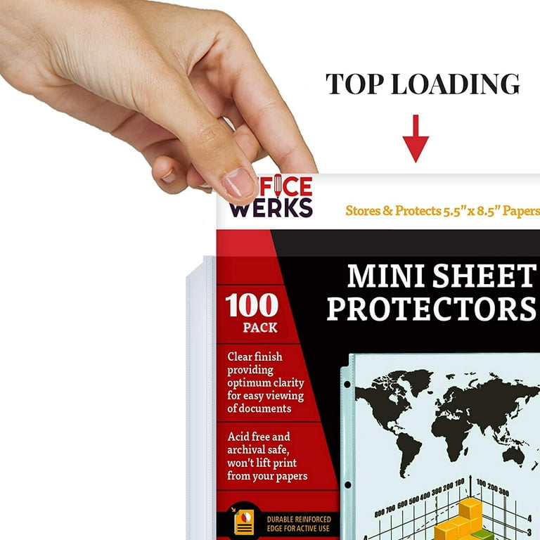 Gpoty Sheet Protectors, 15PCS 8.26 x 5.9 Inches Clear Page Protectors, Plastic  Sleeves Top Loading Paper Protector Acid Free A5 Page Size 