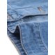 thumbnail image 5 of Chaquetas de mujer de talgrande Chaquetas de mancorcon lavado recortado de mezclilAzul claro XXL, 5 of 6