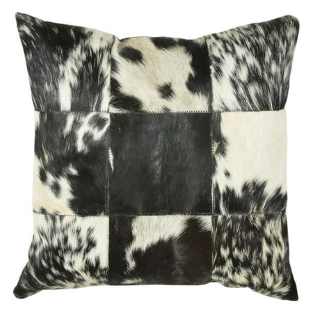 18 Inch X 18 Inch Black Decorative Pillow With Piecing Details