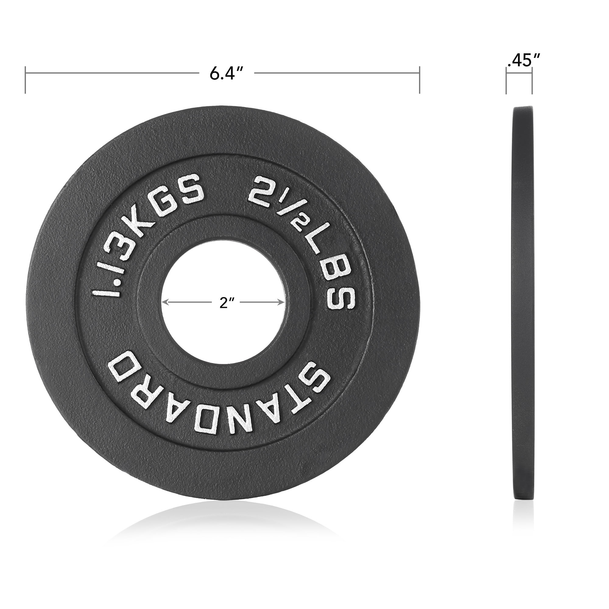 Philosophy Gym Set of 2 Standard Cast Iron Olympic 2-inch Weight Plates (2.5 LB each)