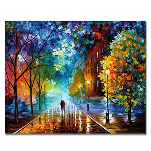Beautiful Landscape LIUDAO Diy Oil Painting Paint By Number for Adults Kids Beginner 16x20 Inches Without Frame 