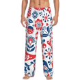 thumbnail image 2 of Kdxio Birds Flowers Print Men's Sleep Pajama Pant Lounge Pants with Pockets, 2 of 8