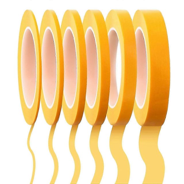 6 Rolls Pinstripe Tape 1/16, 7/10, 1/8, 1/4, 1/2 and 3/4 Inch x 52 Yard, Painters Automoti