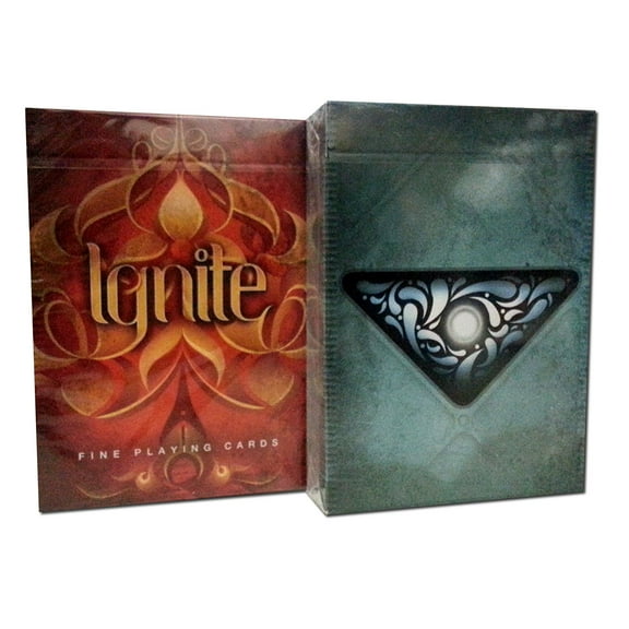 Lot 3 Fire and Water Ignite Fathom 2 Decks w/Pocket Calculator Playing Cards By Ellusionist Magic Cardist