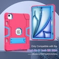thumbnail image 7 of Dteck Case for iPad Air 11 Inch M3 2025 / M2 2024 Release with Kickstand/Military Grade Heavy Duty Hard Shockproof Soft Silicone Rugged Hybrid Three Layer Protective Stand Cover, Rose+Blue, 7 of 7