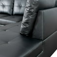 thumbnail image 7 of Hommoo Faux Leather L-Shaped Sectional Sofa, Modern 4-Seat Couches and Sofas Set, Living Room Furniture Sets for Home& Office, Black (No Ottomans), 7 of 7