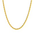 thumbnail image 1 of KISPER 18k Gold Over Stainless Steel 5mm Hip Hop Rope Chain Necklace, 22 inch, 1 of 6
