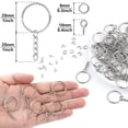thumbnail image 2 of 600 anillos para llavero, 200 anillos para llavero de 25 mm con cadena y 200 anillos de salto con 200 pasadores de ojo de tornillo para manualidades de resina y fabricación de llaveros, 2 of 5