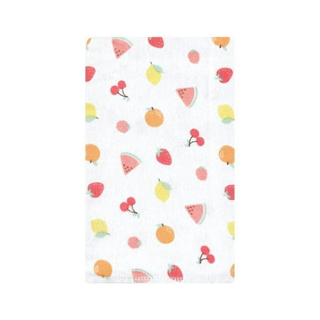 Hudson Baby Infant Girl Cotton Flannel Burp Cloths, Fruit Salad, One Size