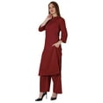 thumbnail image 3 of Bimba Robe Indienne Traditionnelle Unie pour Femmes Kurta et Pantalon Palazzo Ensemble, 3 of 7