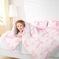 thumbnail image 4 of jejeloiu Personalized Letter T Bedding Comforter Set,Monogrammed Theme Twin Comforter Sets,Ribbon Bow Knot Bedding Set,Bedroom Decor Ultra Soft Reversible,3pcs, 4 of 7