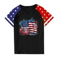 thumbnail image 4 of GERsome Girls 4th of July Patriotic Tops American Flag Graphic Tees Short Sleeve Crewneck T Shirts Loose Fit Summer USA Flag Stars Stripes Tops, 4-5 Years, 4 of 4