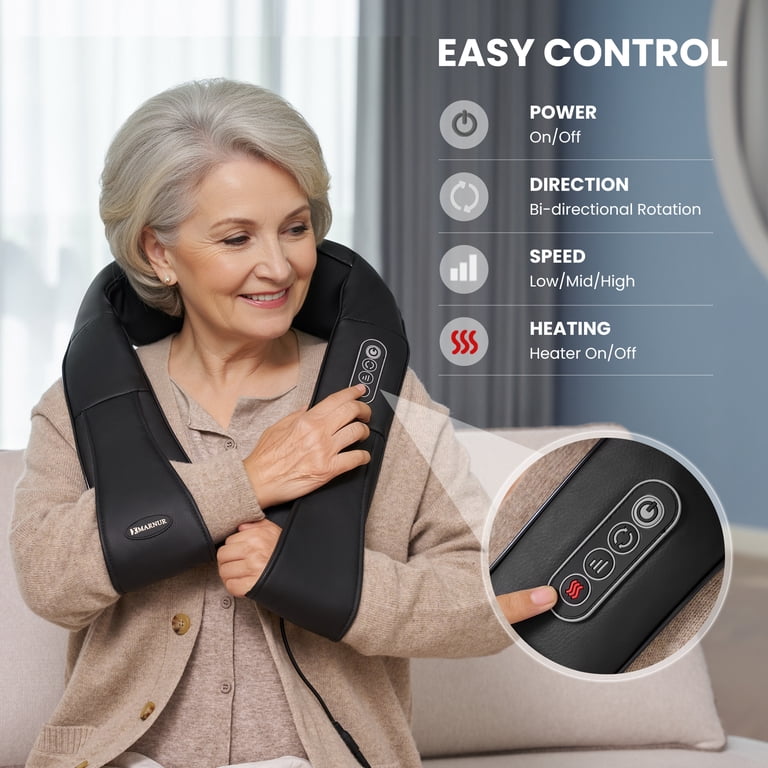 MARNUR Neck and Shoulder Massager, 3D Deep Tissue Kneading Shiatsu
